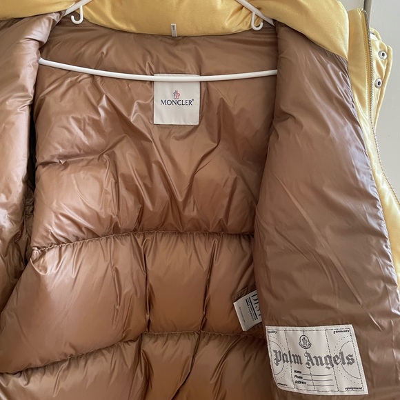 Brand New Moncler x Palm Angels Keon Jacket sz 0 Gold Yellow Metallic - Picture 9 of 14